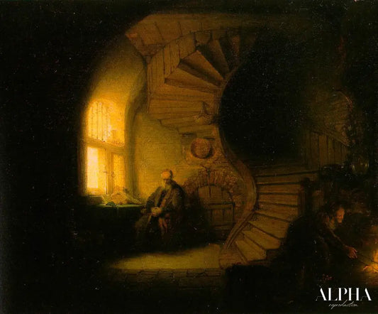 Philosophe en méditation - Rembrandt van Rijn - Reproductions de tableaux et peintures haut de gamme