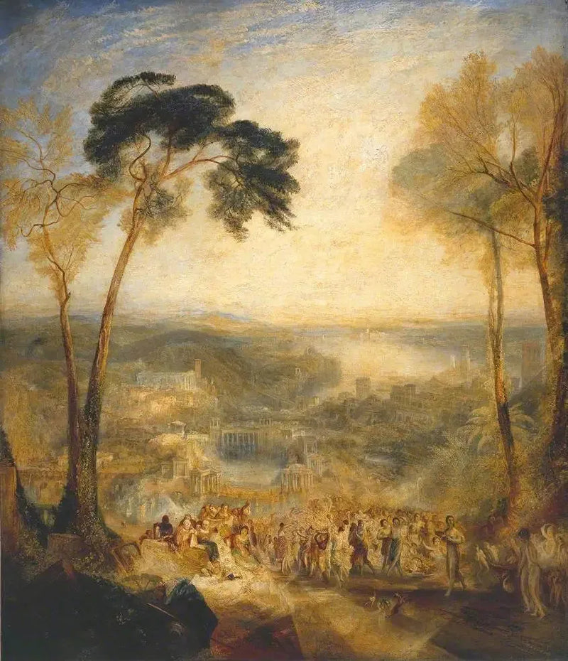 Phryne som går til de offentlige badene som Venus: Demosthenes blir hånet av Aeschines - J. M. W. Turner