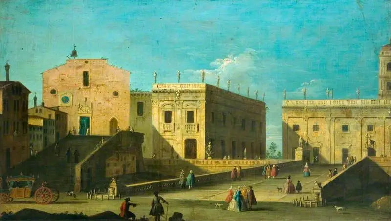 Piazza del Campidoglio, Roma, med Santa Maria in Aracoeli til venstre - Canaletto

Source:
Piazza del Campidoglio, Rome, avec Santa Maria in Aracoeli sur la gauche - Canaletto