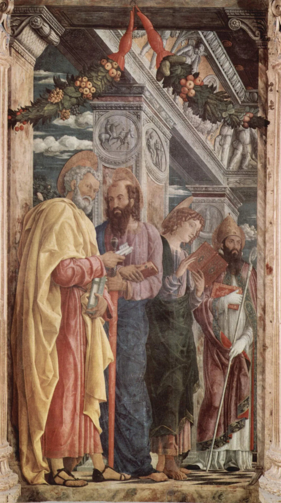 Pierre, Paul og Johannes apostelen med Saint Zénon - Andrea Mantegna