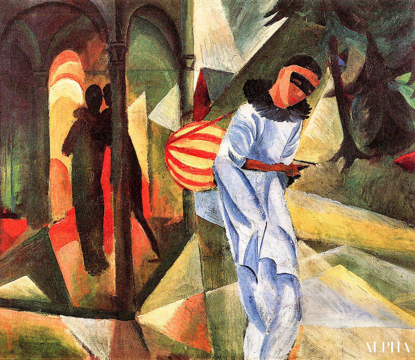 Pierrot - August Macke - Høykvalitets reproduksjoner av malerier og bilder
