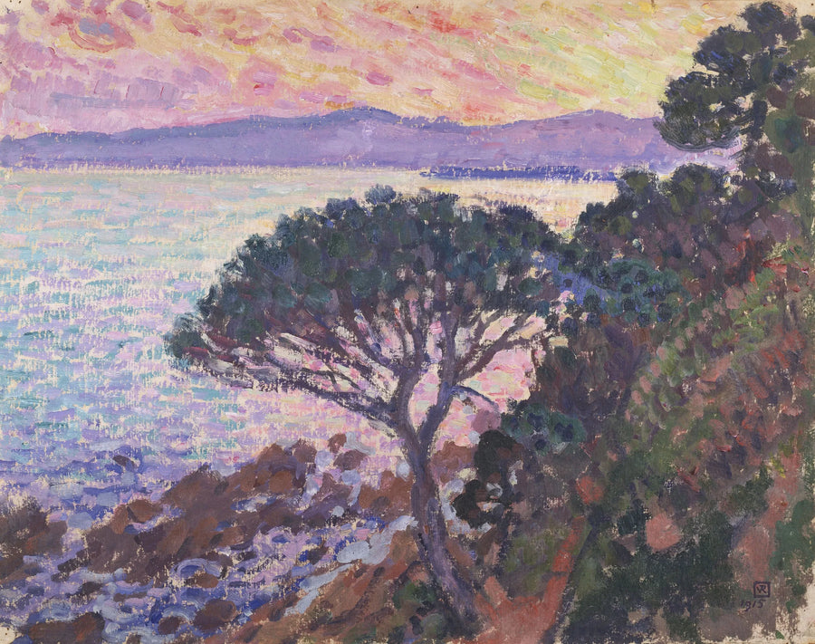 Paraplystang ved sjøen - Thé van Rysselberghe