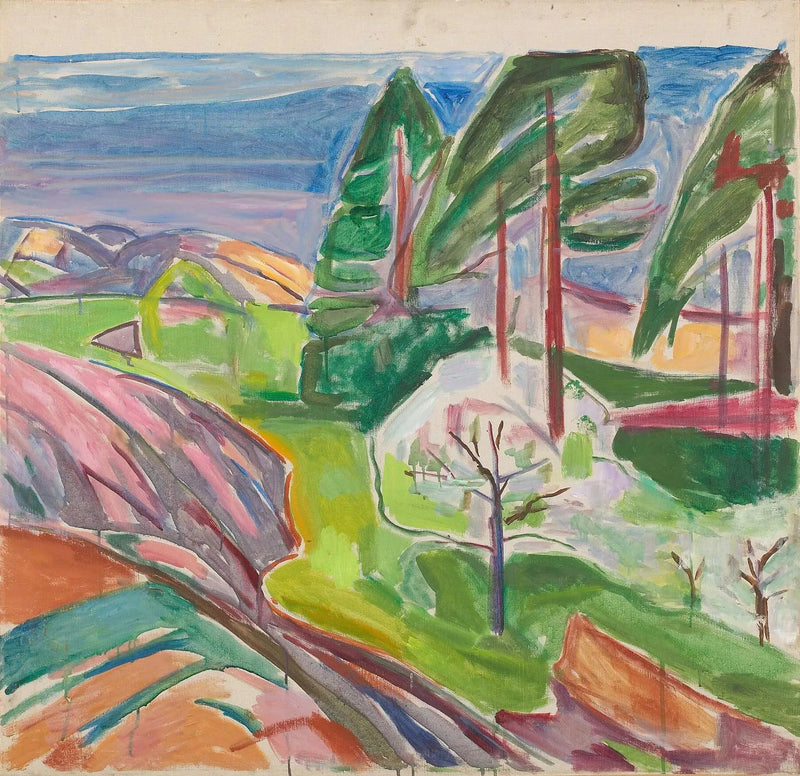 Knapper og frukttrær i blomst - Edvard Munch