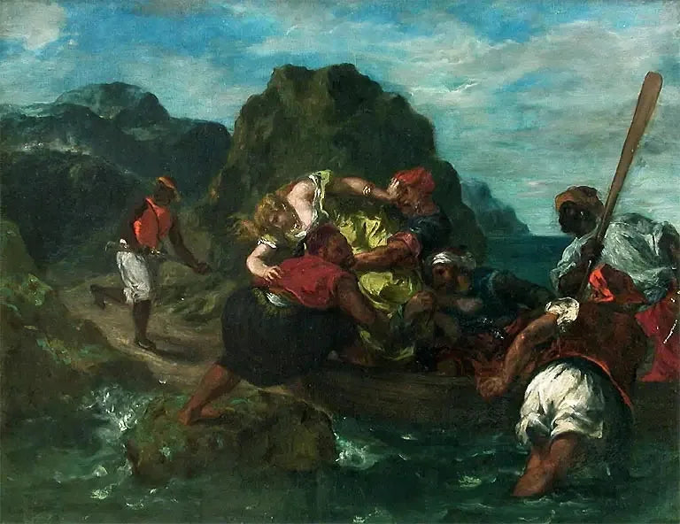 Afrikanske pirater som bortfører en ung kvinne - Eugène Delacroix
