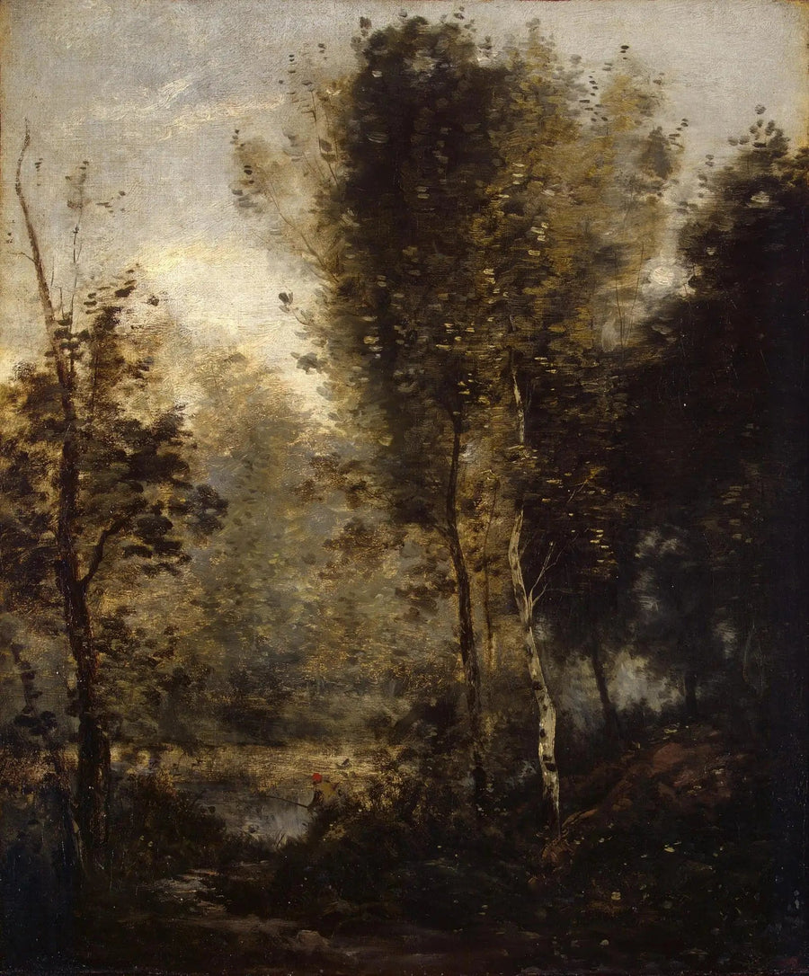 Svømmebasseng i skogen - Jean-Baptiste Camille Corot