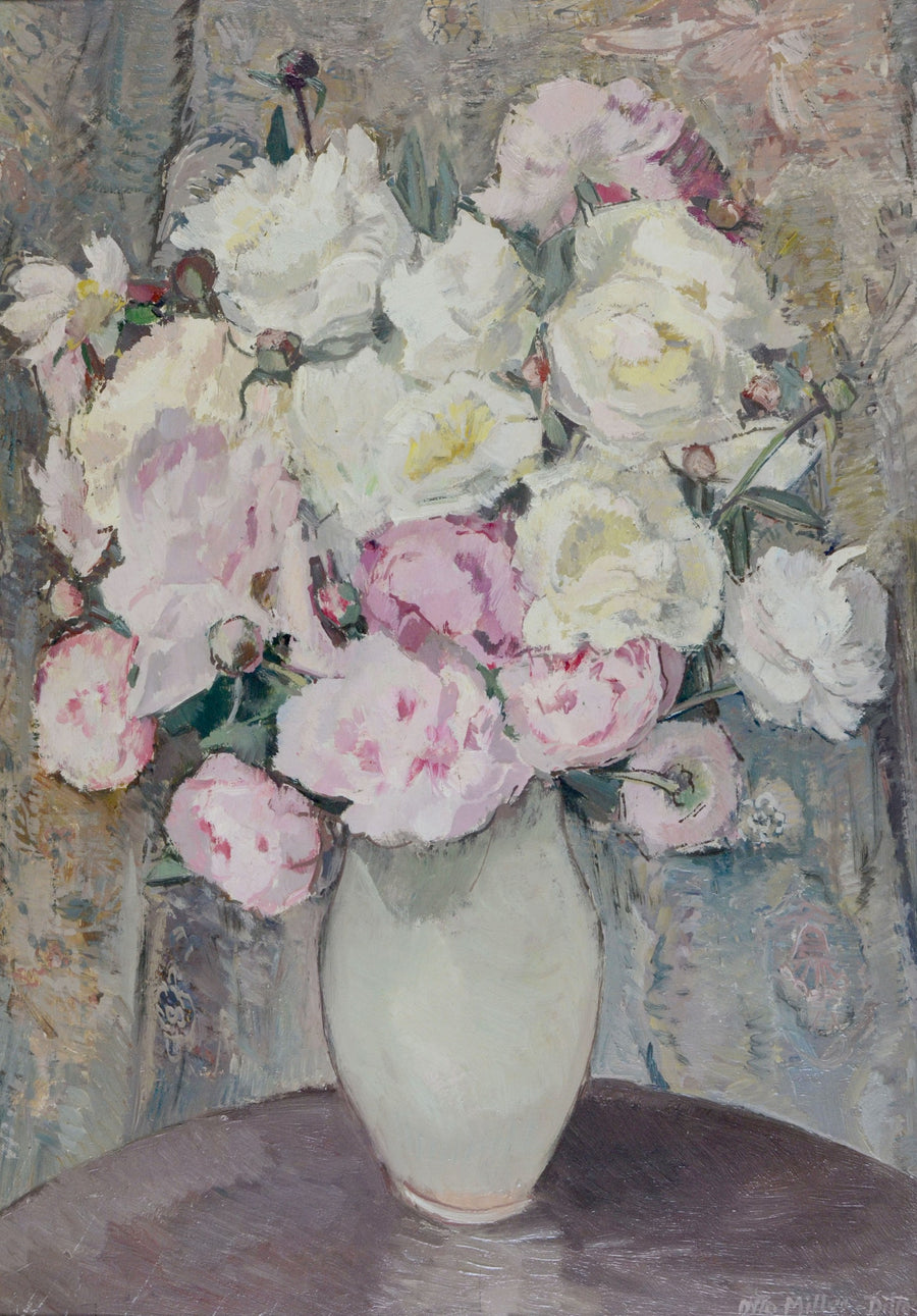 Pivoines par Otto Miller-Diflo, peinture de pivoines