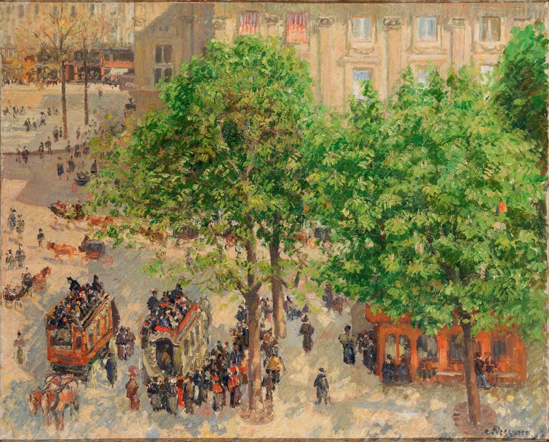 Plass ved Théâtre Français i Paris, vår - Camille Pissarro