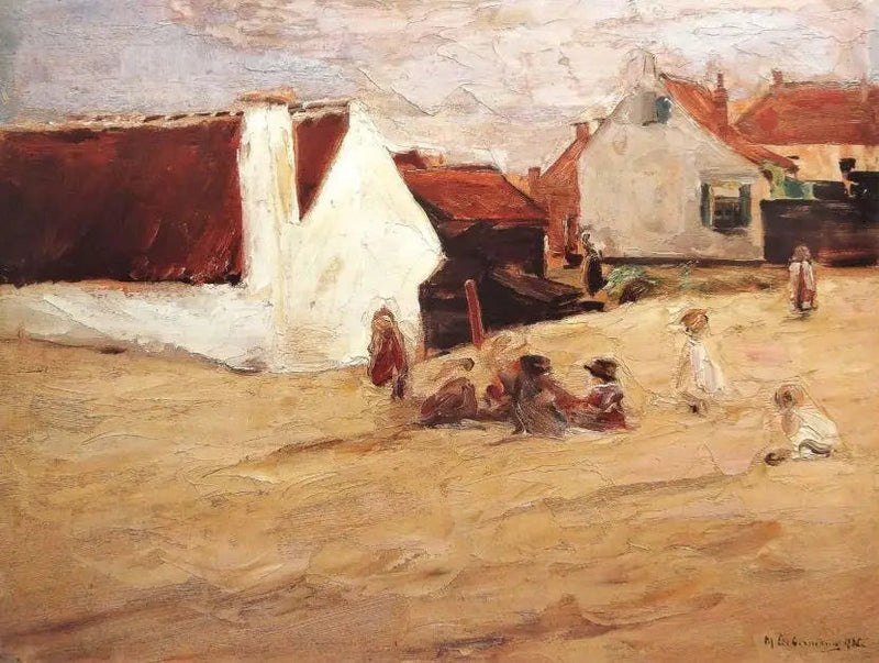 Landsbytorget med barn som leker - Max Liebermann