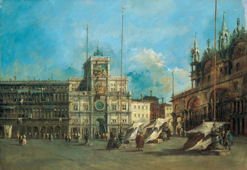 Plass Saint-Marc i Venezia med Klokketårnet - Francesco Guardi