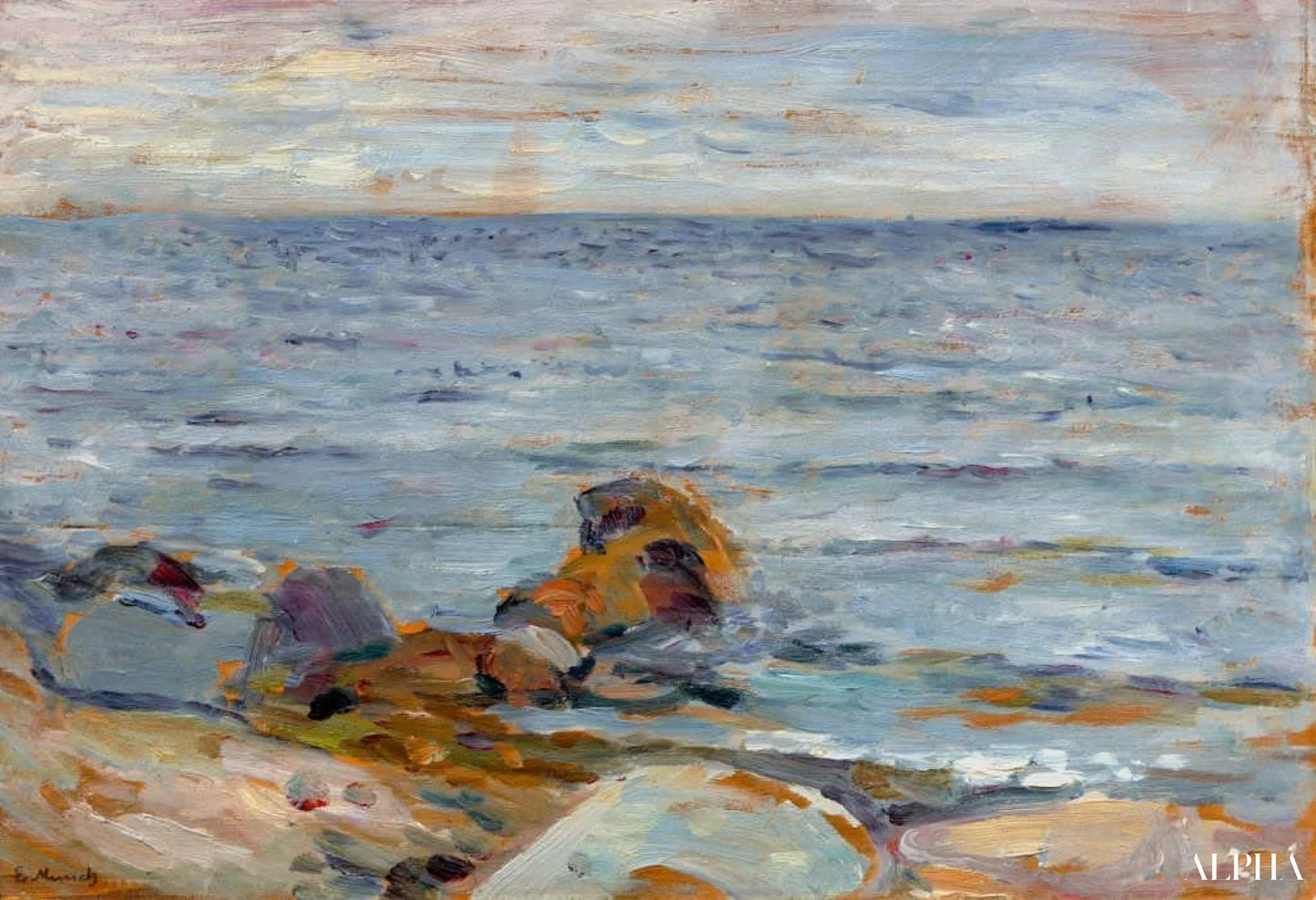 Asgard-stranden - Edvard Munch - Høykvalitets reproduksjoner av malerier og bilder