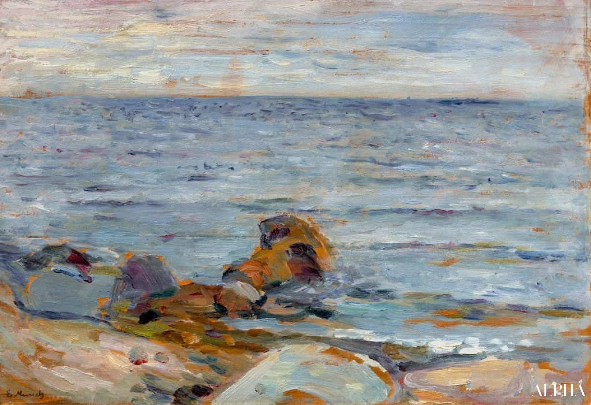 Asgard-stranden - Edvard Munch - Høykvalitets reproduksjoner av malerier og bilder