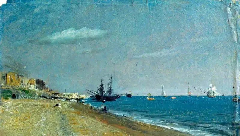 Brighton-stranden med bølger - John Constable
