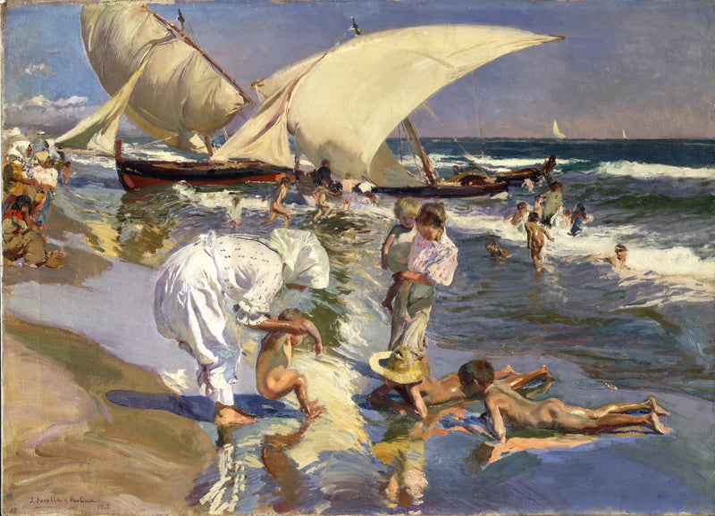 Valencia-stranden i morgenlyset - Joaquín Sorolla