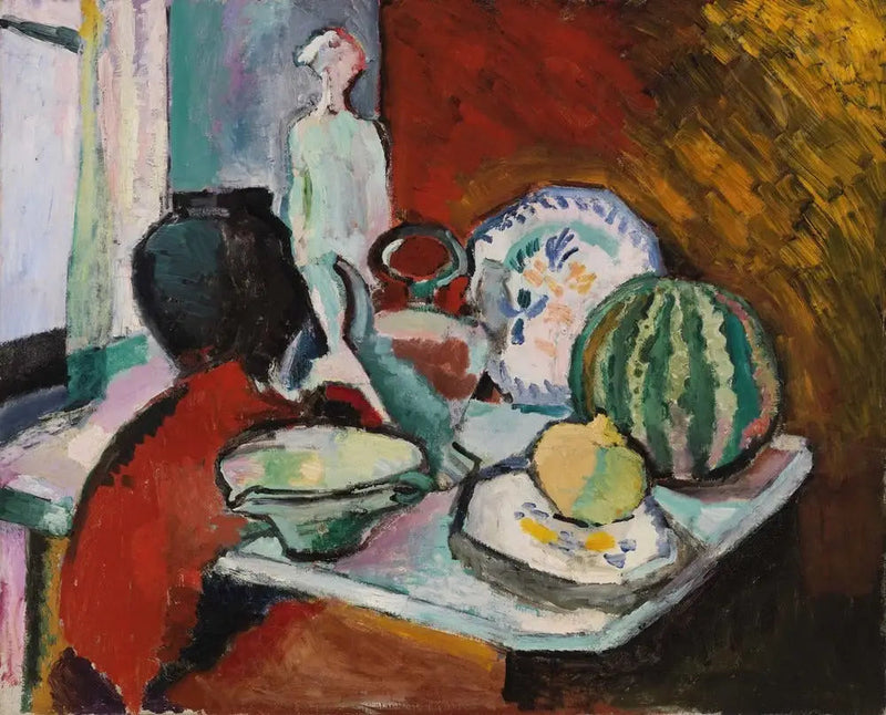 Tallerkener og melon (Tallerkener og melon) - Henri Matisse