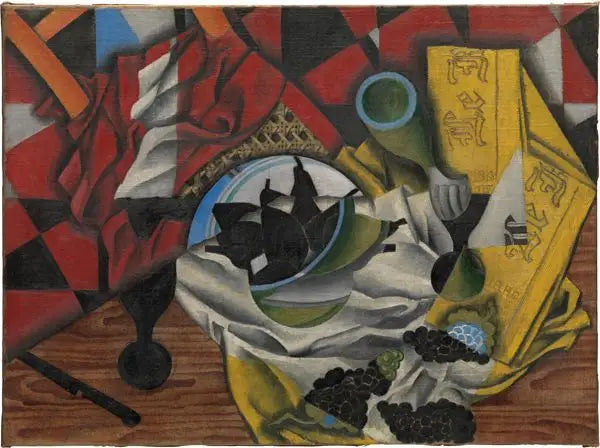 Pærer og druer på et bord - Juan Gris