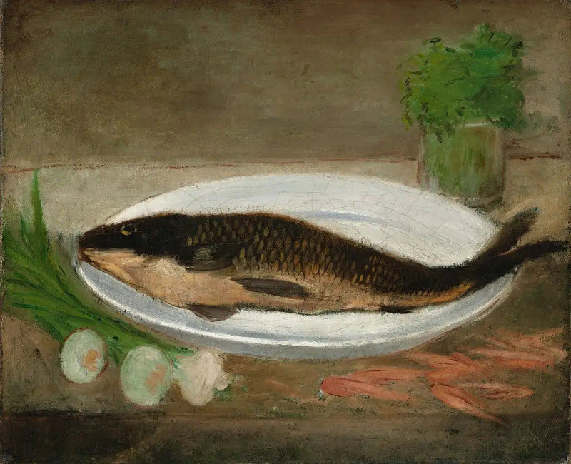 Fisk på en tallerken - Alfred Sisley