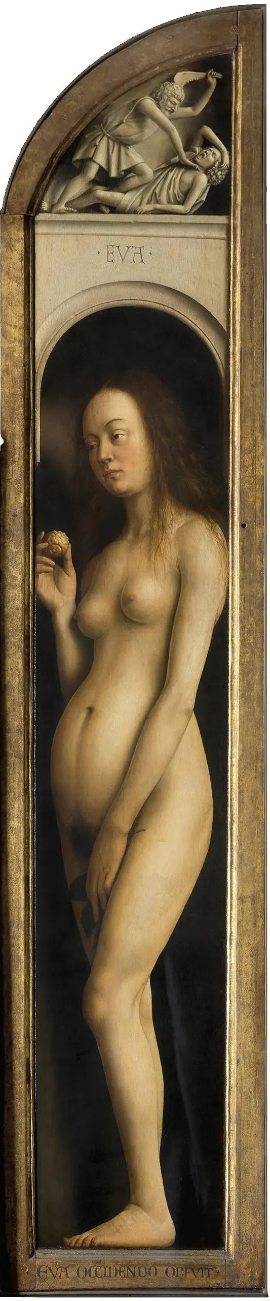 Polyptyk: ytre venstre panel: ansikt. Vakt. - Jan van Eyck

Source:
Polyptyque : volet extérieur de gauche : visage. Veille. - Jan van Eyck