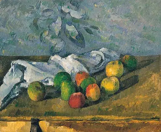 Epler og serviett - Paul Cézanne