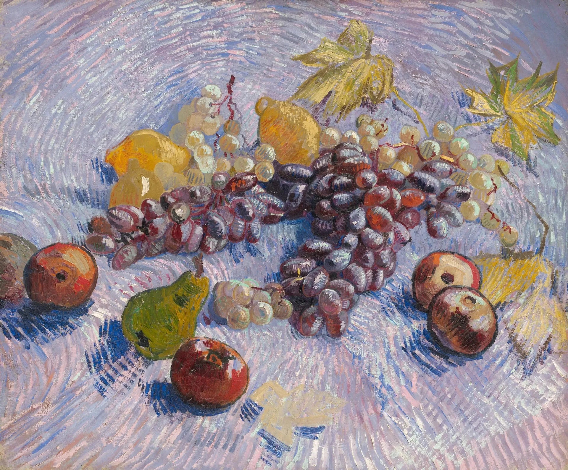Pommes, poires, citron et raisin - Vincent van Gogh image 1 reproduction artisanale de tableau