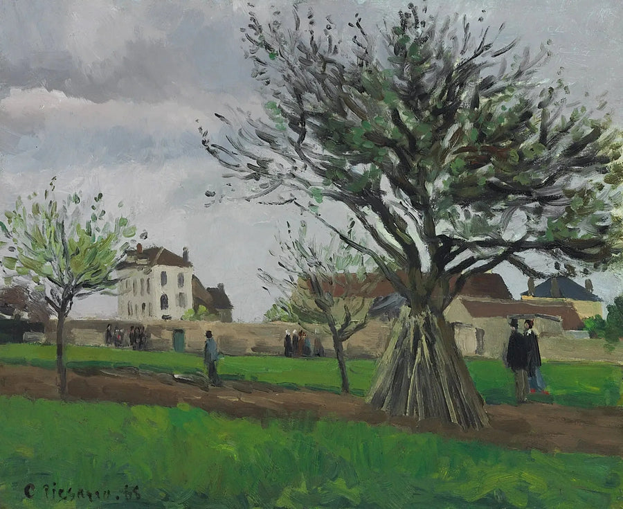 Epletrær i Pontoise (Huset til far Gallien) - Camille Pissarro