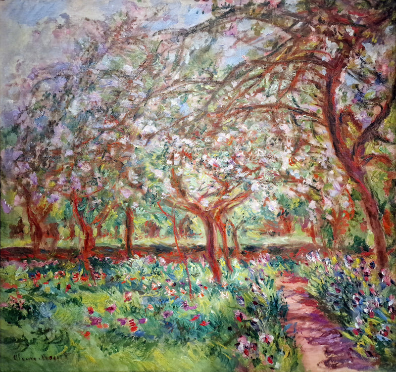 Epletrær i blomst - Claude Monet