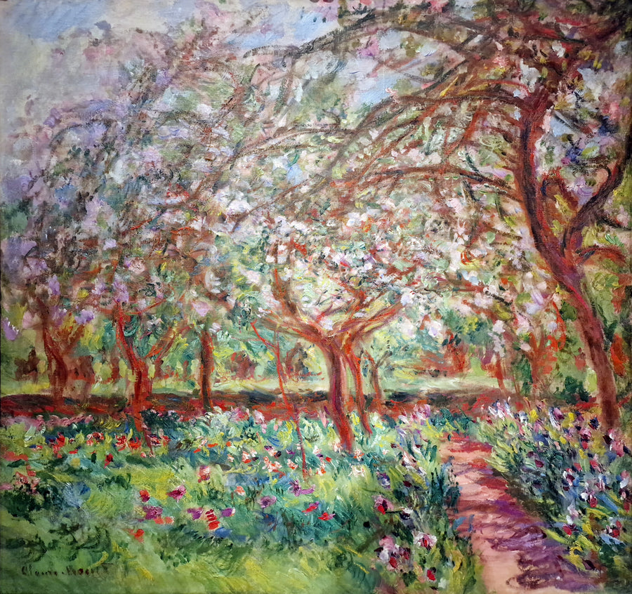 Epletrær i blomst - Claude Monet