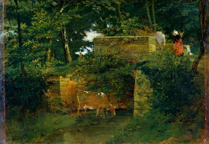 Pont de Batignies en Forêt de Compiègne - Théodore Rousseau image 1 reproduction de peinture à l’huile