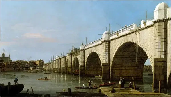 Westminster-broen under konstruksjon fra sørøst-enden - Canaletto

Source:
Pont de Westminster en construction depuis la culée sud-est - Canaletto