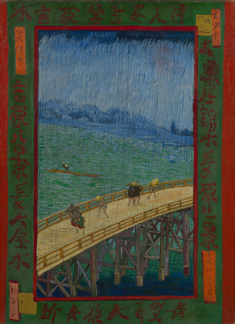 Bro i regnet, etter Hiroshige - Vincent van Gogh
