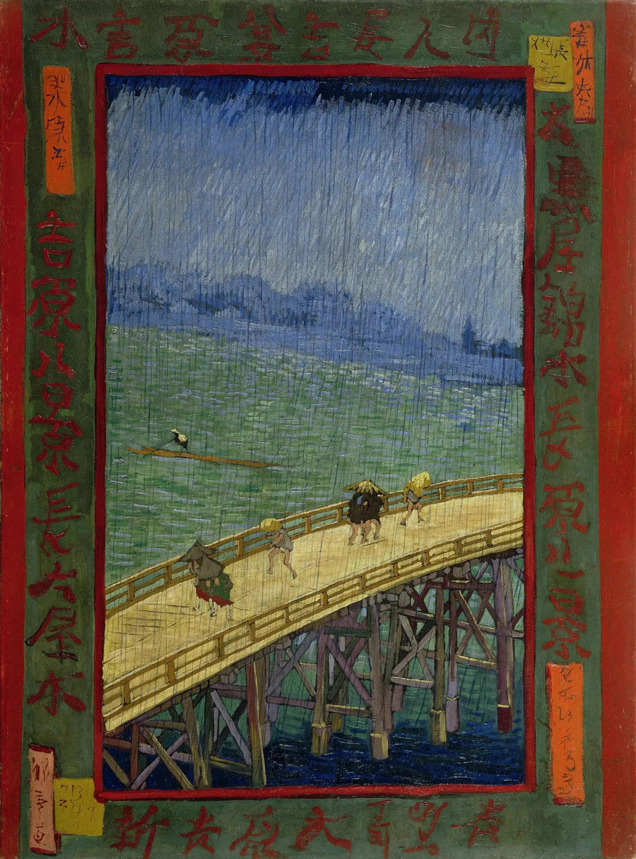 Bro i regnet, etter Hiroshige - Vincent van Gogh