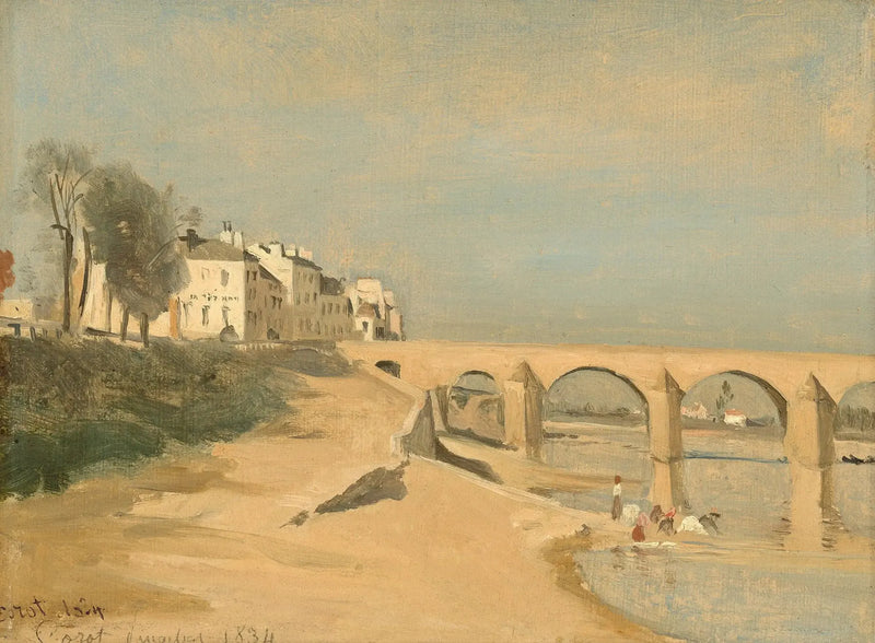 Pont over Saône i Mâcon - Jean-Baptiste Camille Corot