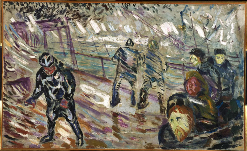 Skipbrygge i stormen - Edvard Munch