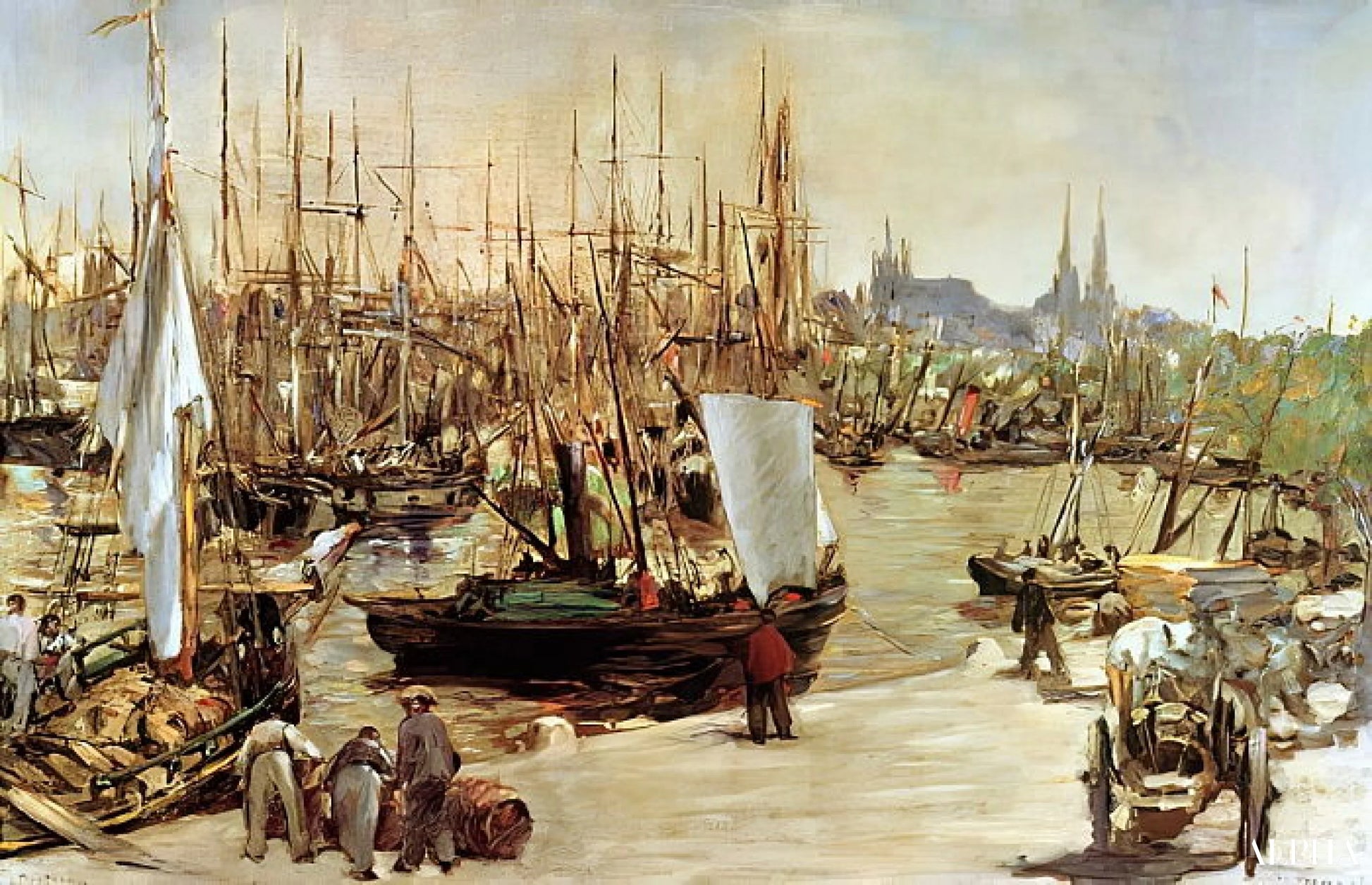 Port de Bordeaux - Edouard Manet - Høykvalitets reproduksjoner av malerier og bilder