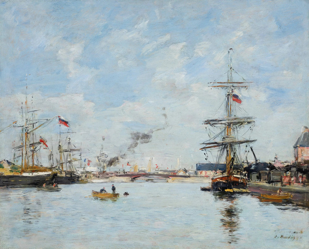 Port de Deauville, marée haute - Eugène Boudin image 1 reproduction réalisée par Alpha Reproduction