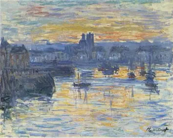 Havnen i Dieppe, om kvelden - Claude Monet