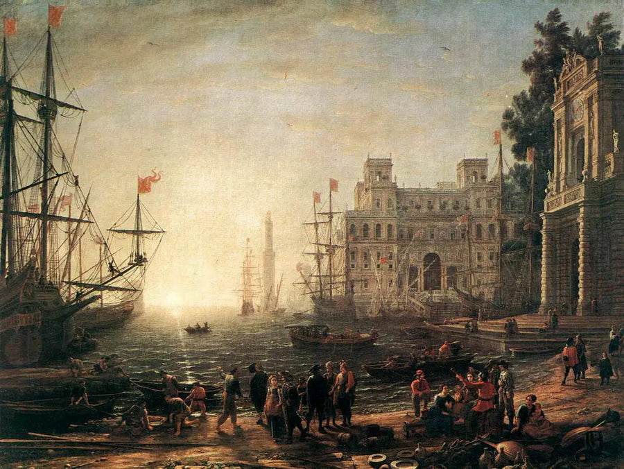 Havneområde med Villa Médicis - Claude Lorrain