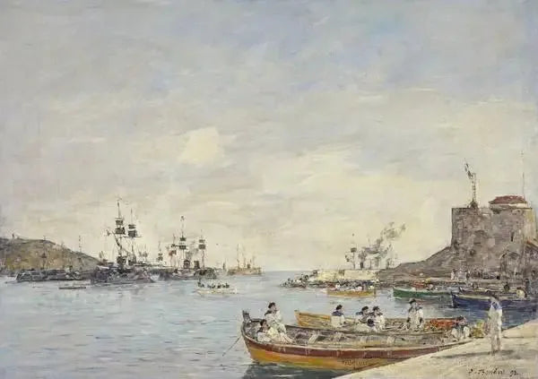 Havnen i Villefranche - Eugène Boudin