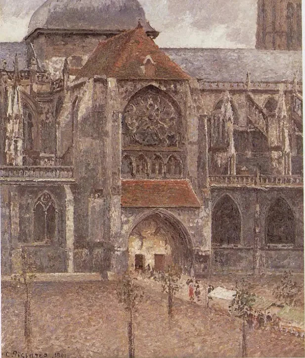 Portalen til Saint-Jacques-kirken i Dieppe - Camille Pissarro
