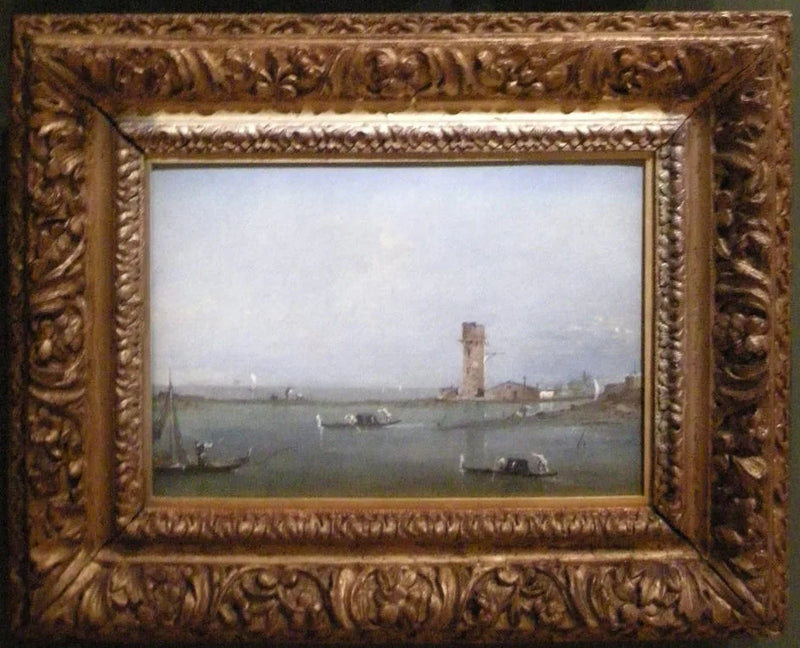 Venezia-porter (Utsikt over den venetianske lagunen med Marghera-tårnet) - Francesco Guardi