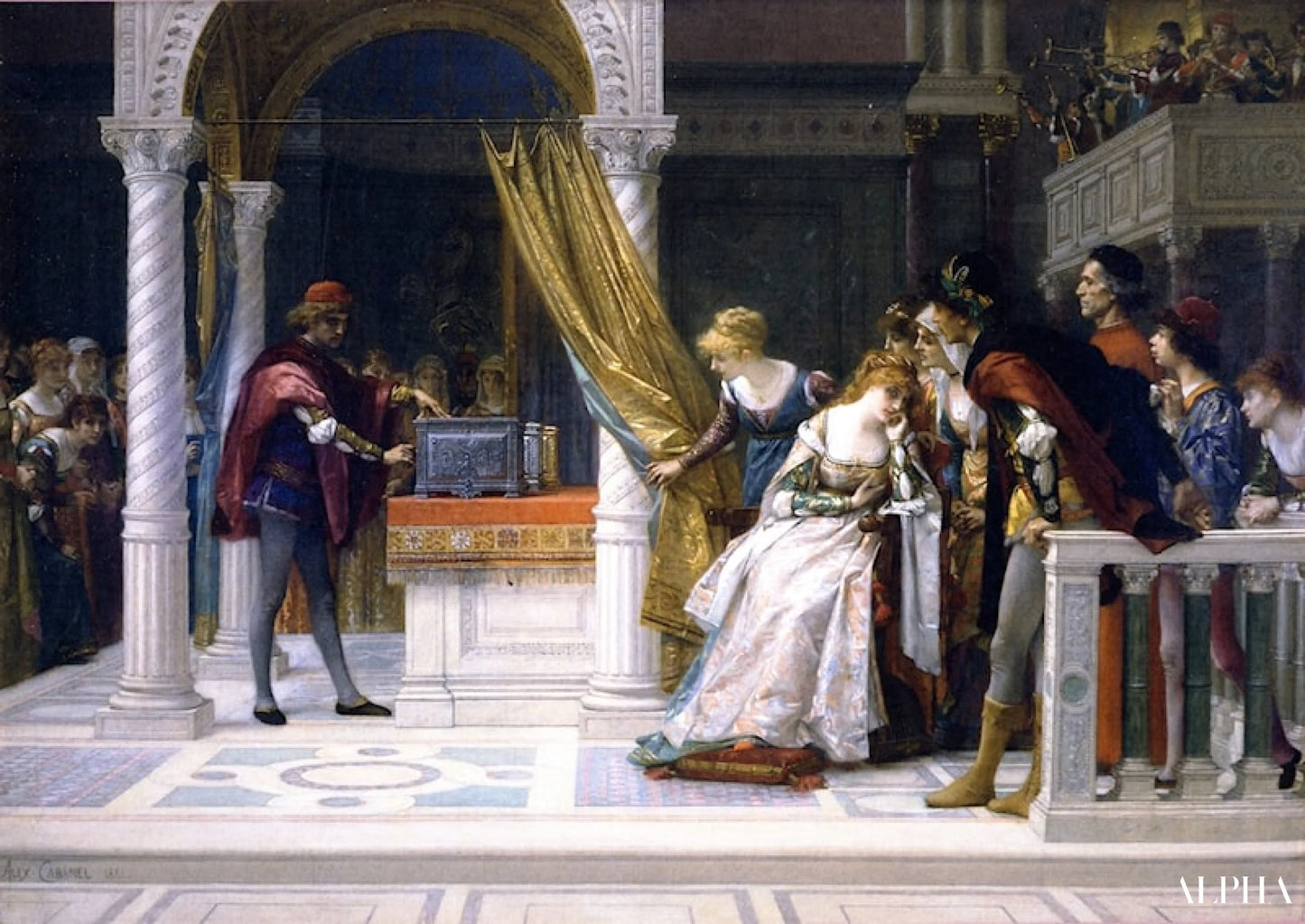 Portia fra Kjøpmannen i Venezia - Alexandre Cabanel Reproduksjoner av oljemalerier