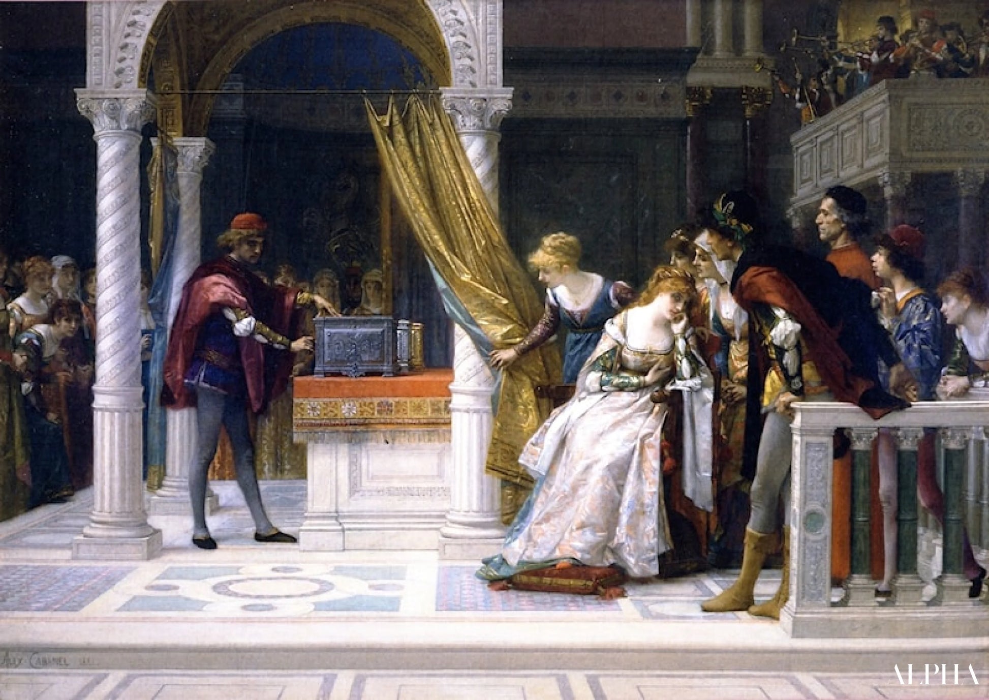 Portia fra Kjøpmannen i Venezia - Alexandre Cabanel Reproduksjoner av oljemalerier