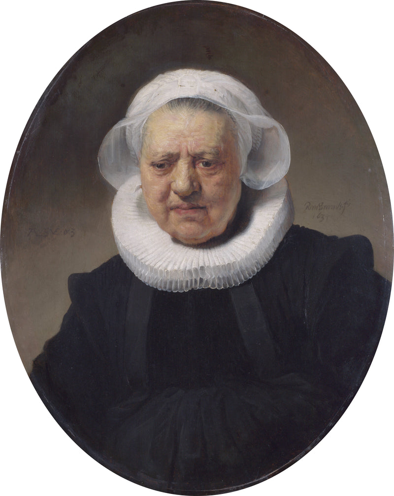 Portrett av en 83 år gammel kvinne (kanskje Aechje Claesdr, mor til Dirck Jansz Pesser) - Rembrandt
