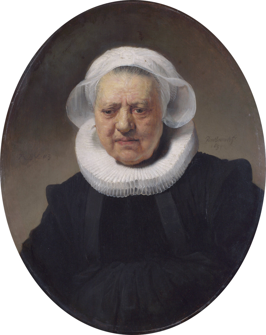 Portrett av en 83 år gammel kvinne (kanskje Aechje Claesdr, mor til Dirck Jansz Pesser) - Rembrandt