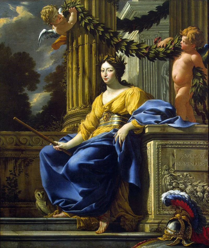 Allegorisk portrett av Anne av Østerrike som Minerva - Simon Vouet