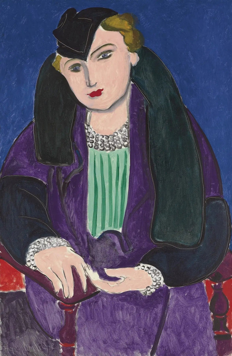 Portrett med blå kappe - Henri Matisse