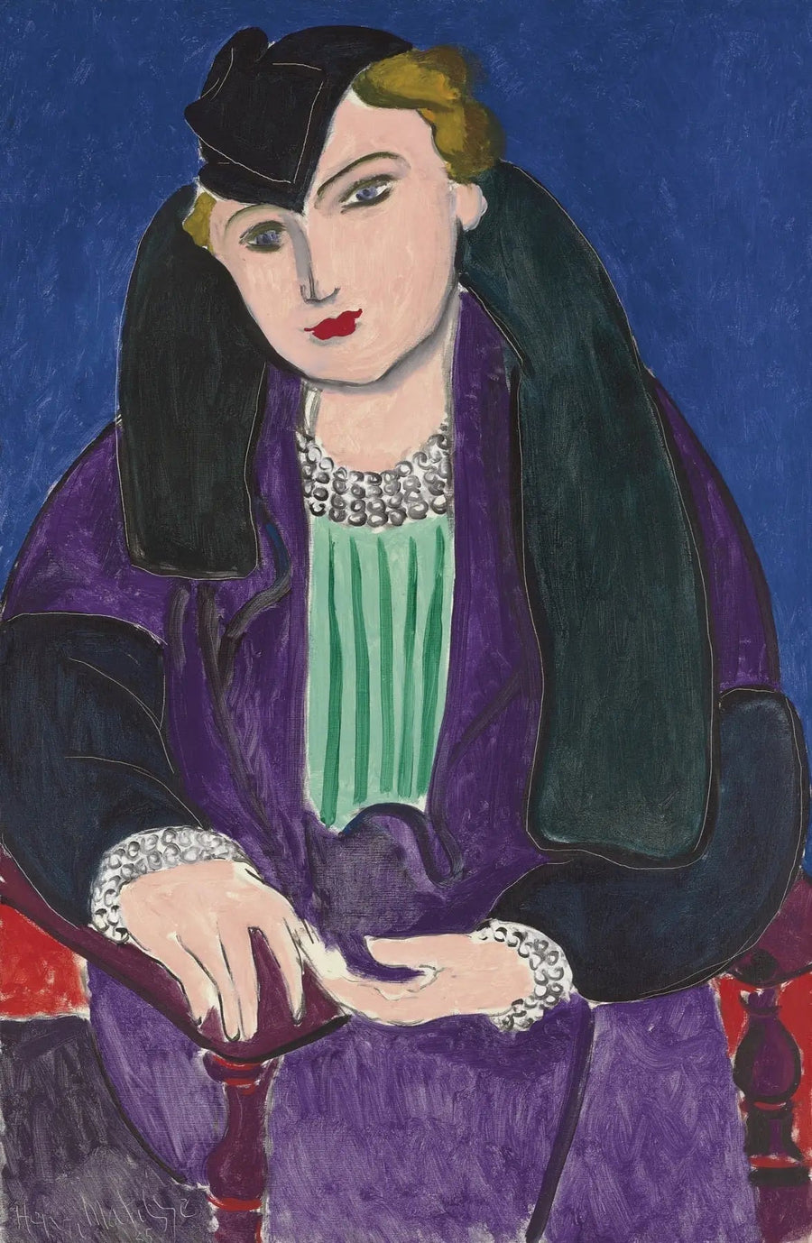 Portrett med blå kappe - Henri Matisse