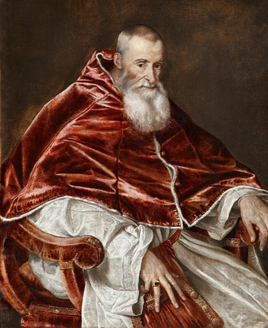 Portrett av Alexandre Farnèse, pave Paul III (1468-1549; valgt i 1534) - Titian