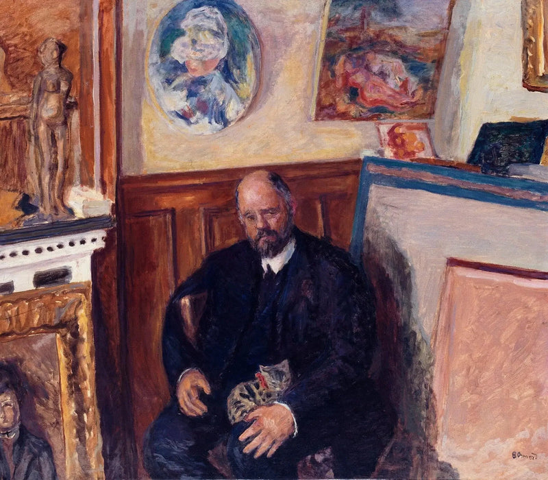 Portrett av Ambroise Vollard med katt - Pierre Bonnard