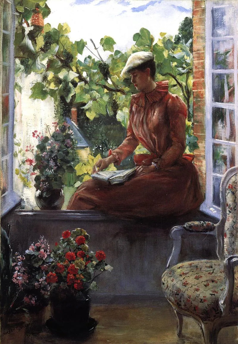 Portrett av Anna Gœneutte med beret - Norbert Gœneutte