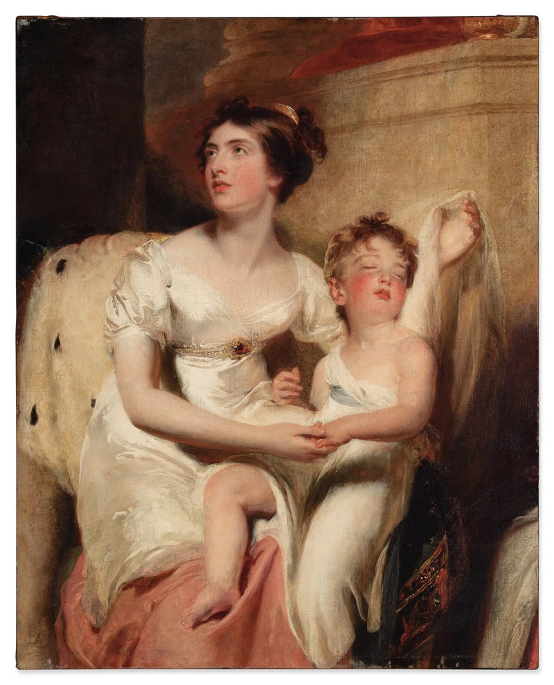 Portrett av Anne, grevinne av Charlemont, og hennes sønn James - Thomas Lawrence